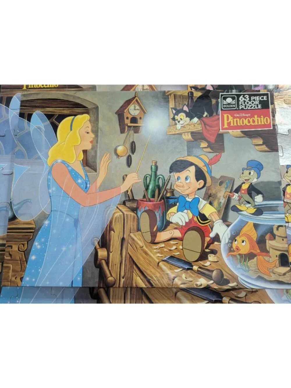 Lot of 3 Vintage Boys Jigsaw Puzzles Complete MB Garfield Batman Pinocchio